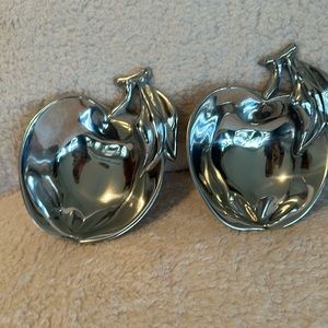 2 Silver Mariposa Small Apple Dish VINTAGE  Apple-Shaped Silver Bowl. Rare find.